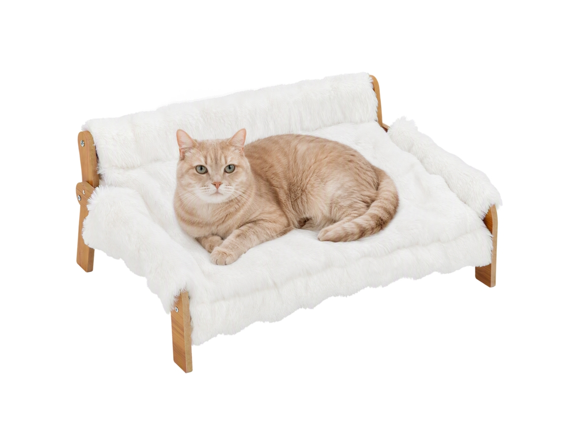 Sofá-cama Elevado De Madeira, Material Respirável, 70 X 47 X 30 Cm, Assento Amplo, Prático E Eficiente, Compacto E Versá