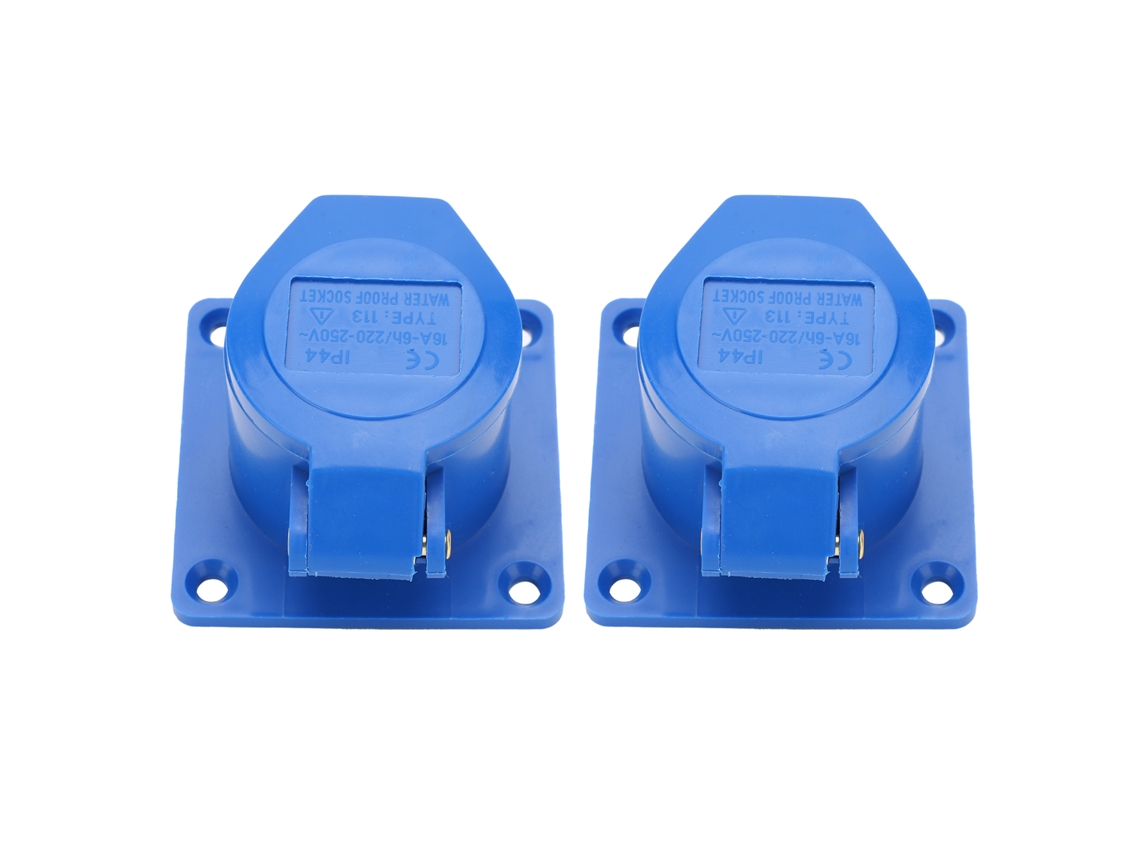 2 Peças De Tomada Industrial Monofásica 3 Pinos Antiexplosiva Impermeável 16a 220-250v