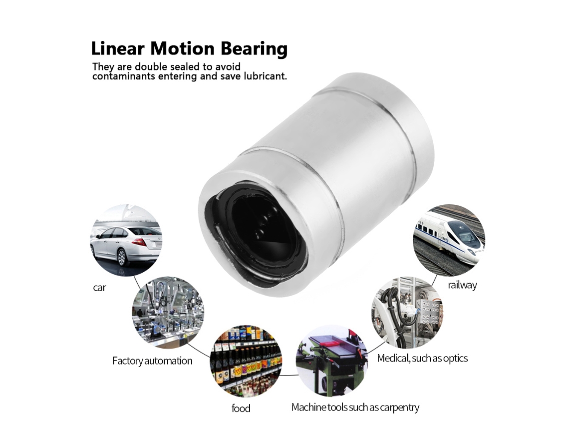 12 Peças Lm5uu Bushing Rolamento Linear 5mm