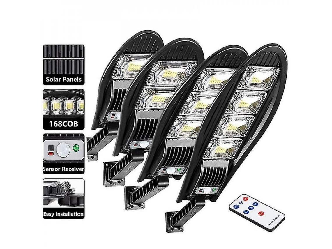 Lâmpada Solar Exterior Impermeável 8000mah Led Com Sensor Pir 360° Modos Ajustáveis Ângulo Jardim Parede 500w