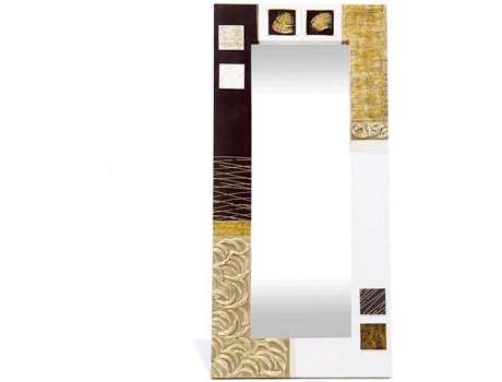 Espelho Artesanal LOHOART Madeiras (Dourado Preto Acrílico - 150 x 70 cm)