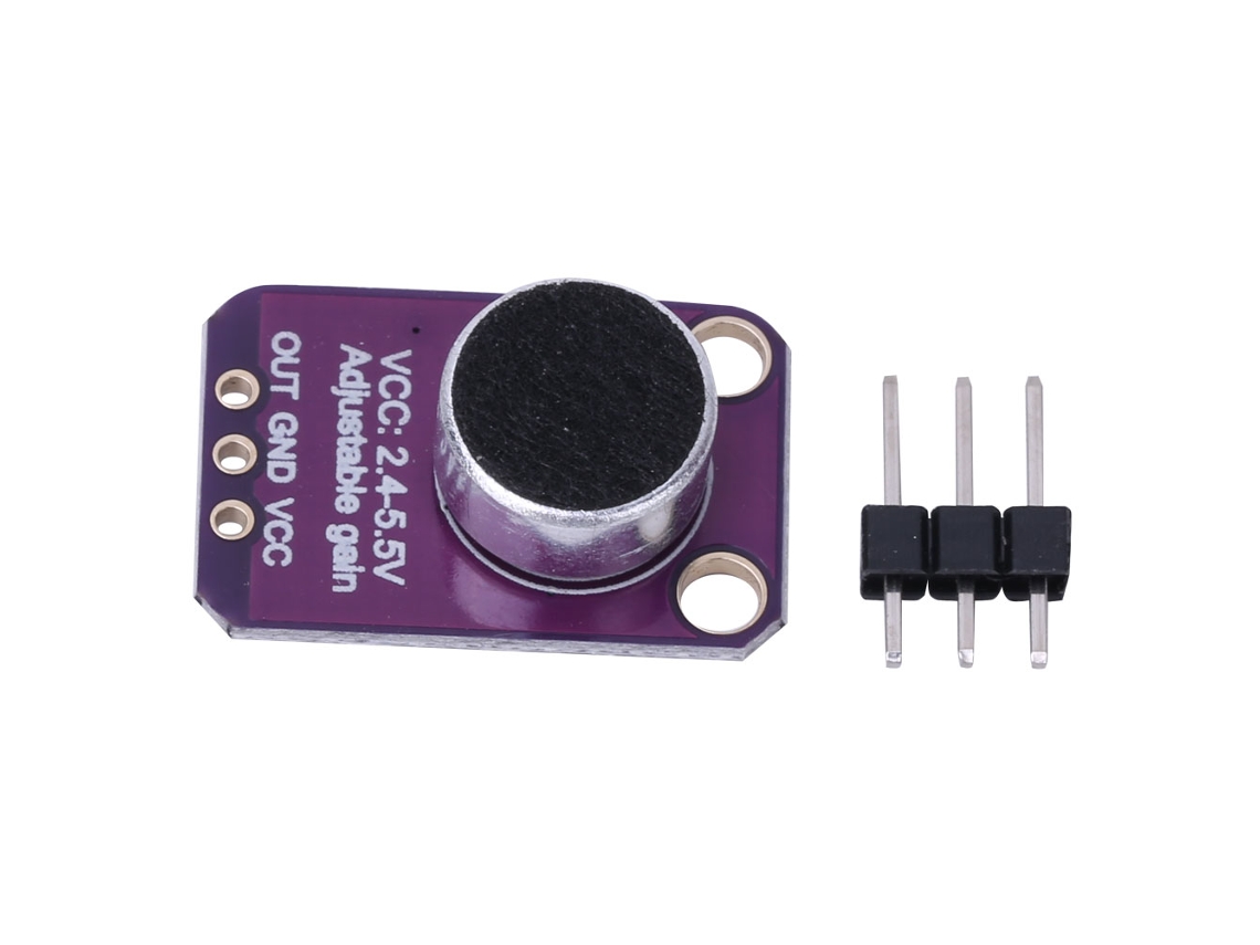 Módulo amplificador de microfone Max4466 sensor de som pré-amplificador 2.4V 5.5V
