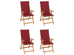 Folding Chair, Folding Chairs Vidaxl Vermelho Teca (n/a)