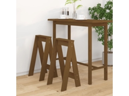 Vidaxl Bancos 2 Pcs 40x40x75 Cm Pinho Maciço Castanho-mel