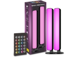 Luminária de Ambiente Rgb Colorida com 24 Botões para Quarto, Luminária de Ambiente com Absorção Som para Jogos no Computador BRILVIBERA