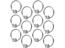 Conjunto De 12 Tábuas De Corte Villcase Com Puxadores Em Anel, Design Simples, Em Liga Metálica Prateada, Formato