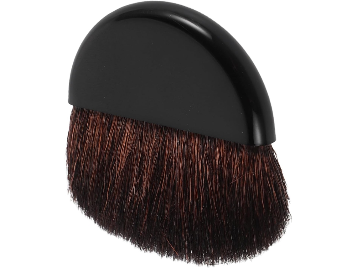 Pincel Portátil De Nylon Para Blush E Pó, Preto, Para Aplicação Uniforme.