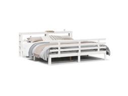 Estrutura de Cama com Cabeceira Sem Colchão Branco MAISON EXCLUSIVE 180x200 cm