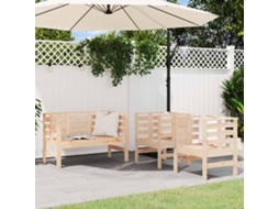 Vidaxl 3 Pcs Conjunto Lounge De Jardim Madeira De Pinho Maciça