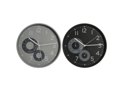 Relógio de Parede HOME ESPRIT Preto Cinzento PVC 30 x 4,7 x 30 cm (2 Unidades)