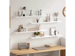 Vidaxl Prateleiras De Parede 4 Pcs 80x9x3 Cm Branco