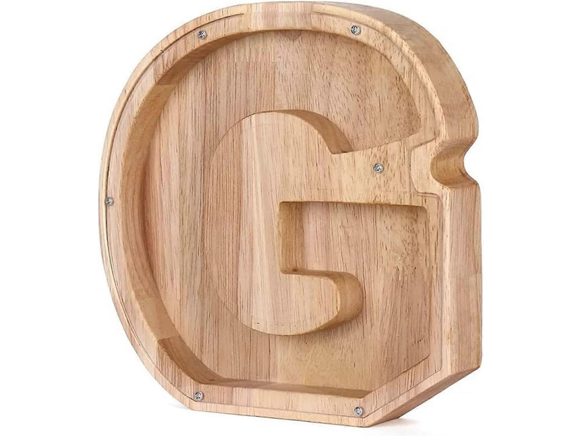 Cofrinho De Madeira Personalizado Com Letra Do Alfabeto, Cofre Para Moedas, Ideal Presente Natal, Aniversário Ou Toda A Família. Aquaforge