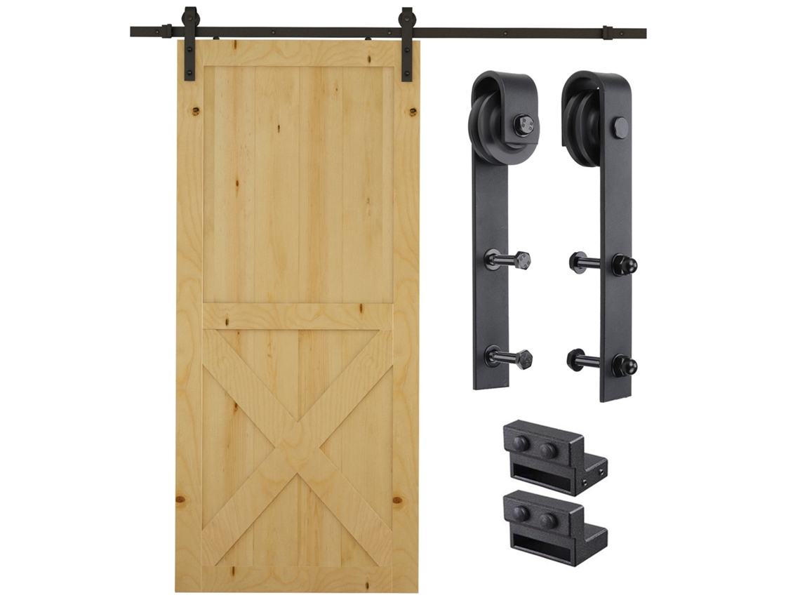 Trilho para Porta Deslizante com Kit de Acessórios e Rolamentos.capacidade 100kg.aço Carbono.200x4x0,6 Cm BTFORUS