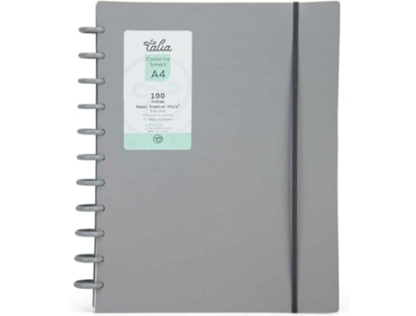 Caderno Smart Espiral A4 Pautado Cinza Talia