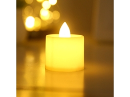 (24 Velas Redondas Com Luz Quente) Velas Led Sem Chama, Suporte Eletrônico Para Velas Alimentado Por Bateria, Adequado Para Uso Interno.