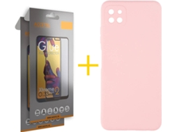 Capa + 2 Películas para Oppo A73 5G ACCETEL Rosa-Creme