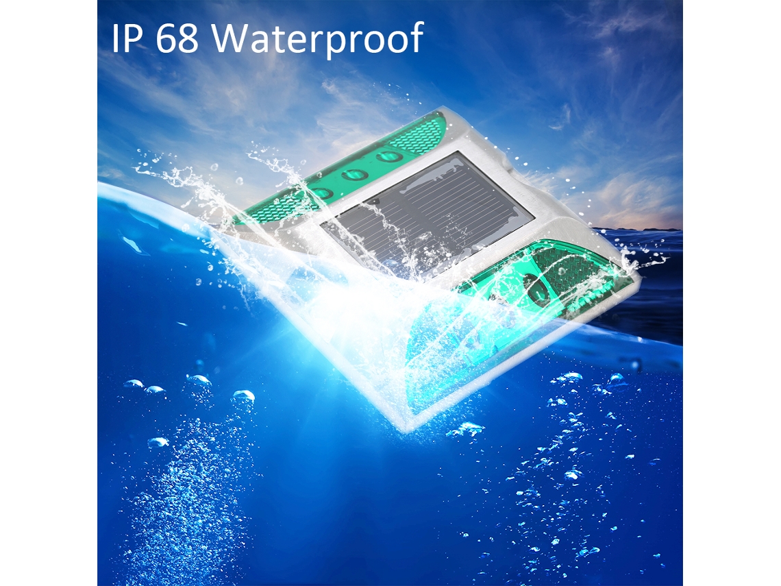 Lâmpada Solar Calçada 2w 6 Led Ip68 Controle de Luz Capacidade de Suporte 10t Verde