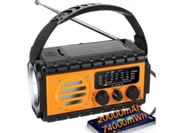 RÁDIO SOLAR AQUAFORGE com FM/AM, manivela, meteorológico, bateria portátil de 2000mah, vermelho
