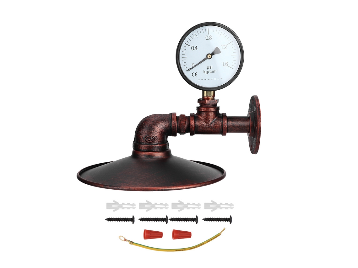Rebe-lâmpada De Parede E27 Led Retro Com Tubo Antigo 85-265v Apoio Para Café Bar Corredor Vermelho