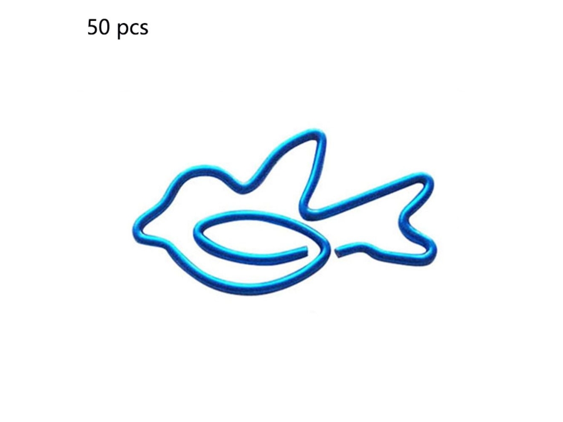50 Unidades De Clipes De Papel Com Desenho De Pássaro. Aquaforge