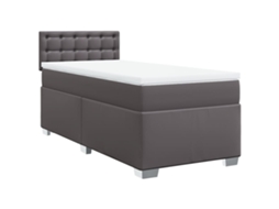 Cama com Molas Couro Artificial Cinzento MAISON EXCLUSIVE 100x200 cm