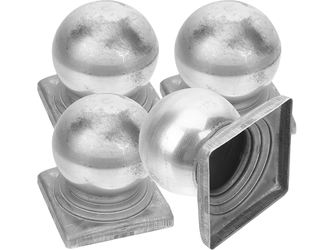 Conjunto De 4 Tampas Quadradas Para Postes De Cerca, 80x80 Mm, Em Ferro Resistente