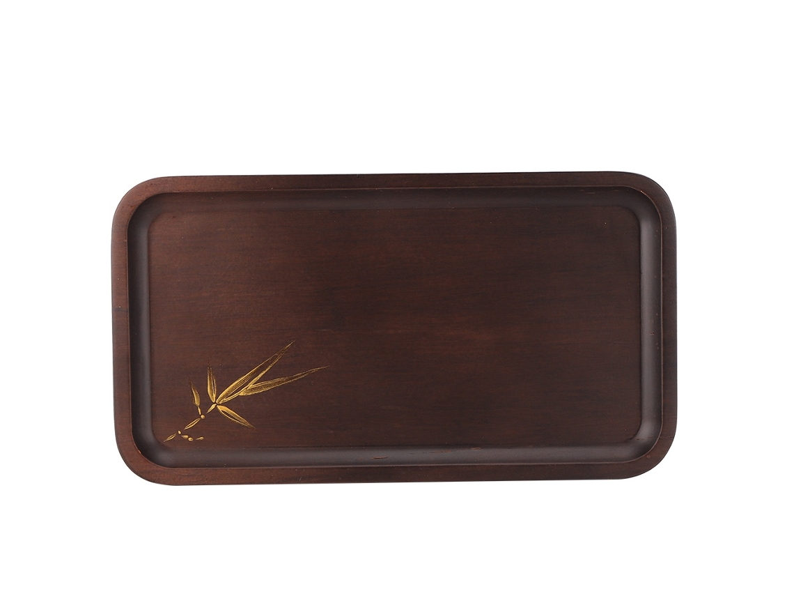 Lurelia Bandeja De Chá Retangular Em Bambu Antiderrapante 25x14x2cm