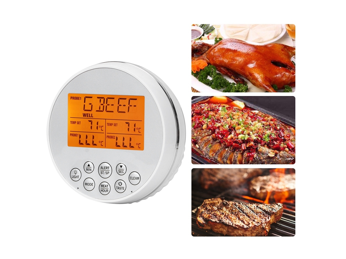 Termômetro Digital Lcd Para Churrasqueira E Cozinha Slowmoose