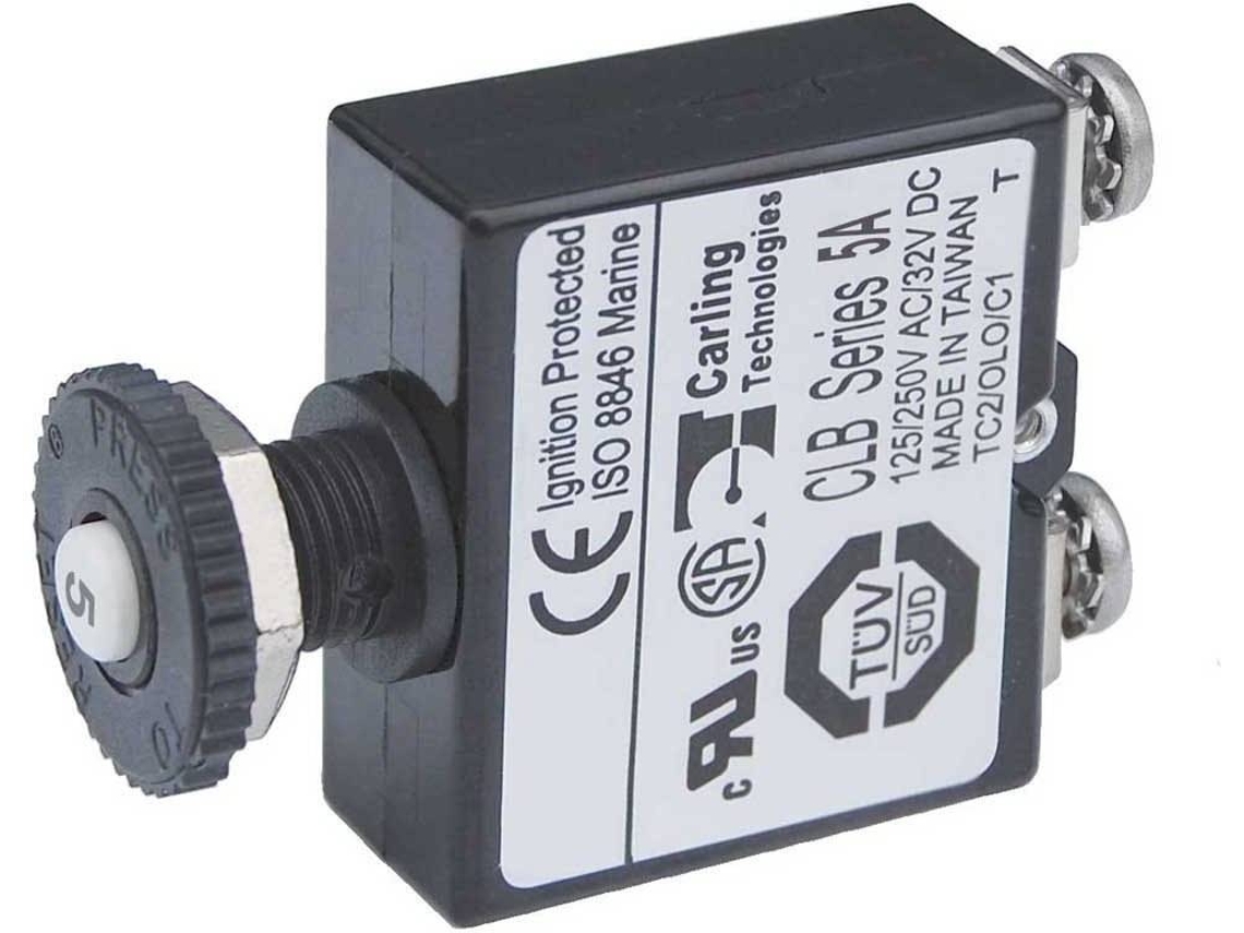 Interruptor BLUE SEA Circuit Breaker Push Botton St Preto