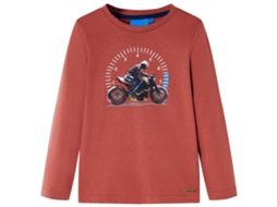 T-shirt De Manga Comprida Para Criança Cor Henna 104