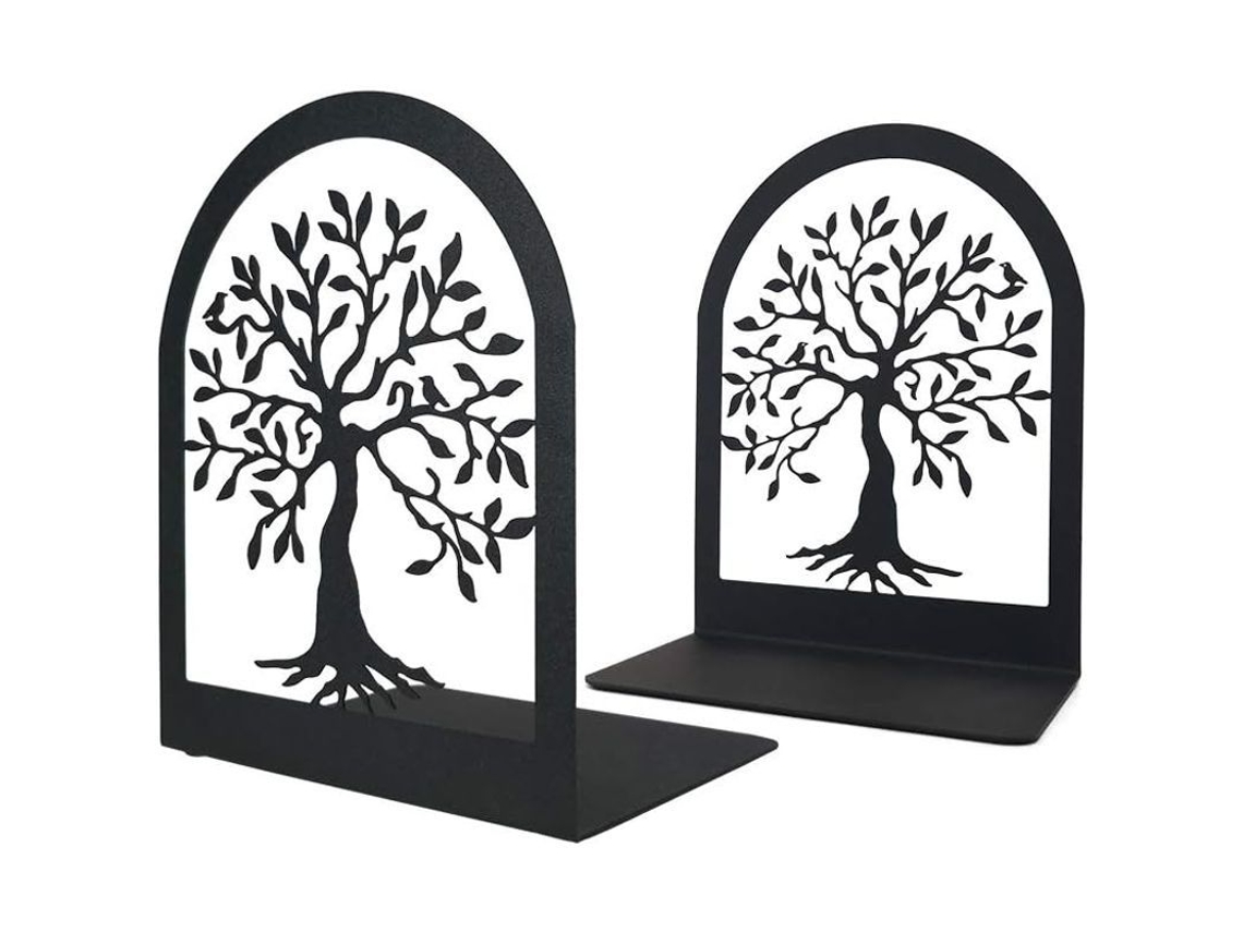 Suportes Para Livros Decorativos De Metal Resistente, Antiderrapantes E Anti-desgaste, Design De Árvore Da Vida Para Prateleiras