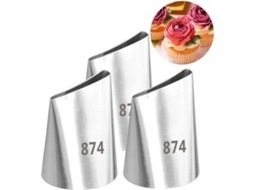 Bico De Confeitar 874 - Conjunto Grande - Para Decoração De Bolos/biscoitos - 3 Peças