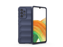Capa Halinuia Para Samsung Galaxy A33 5g Magic Shield Tpu Flanela Azul Escuro (proteção Integral, Interior Em Flanela)