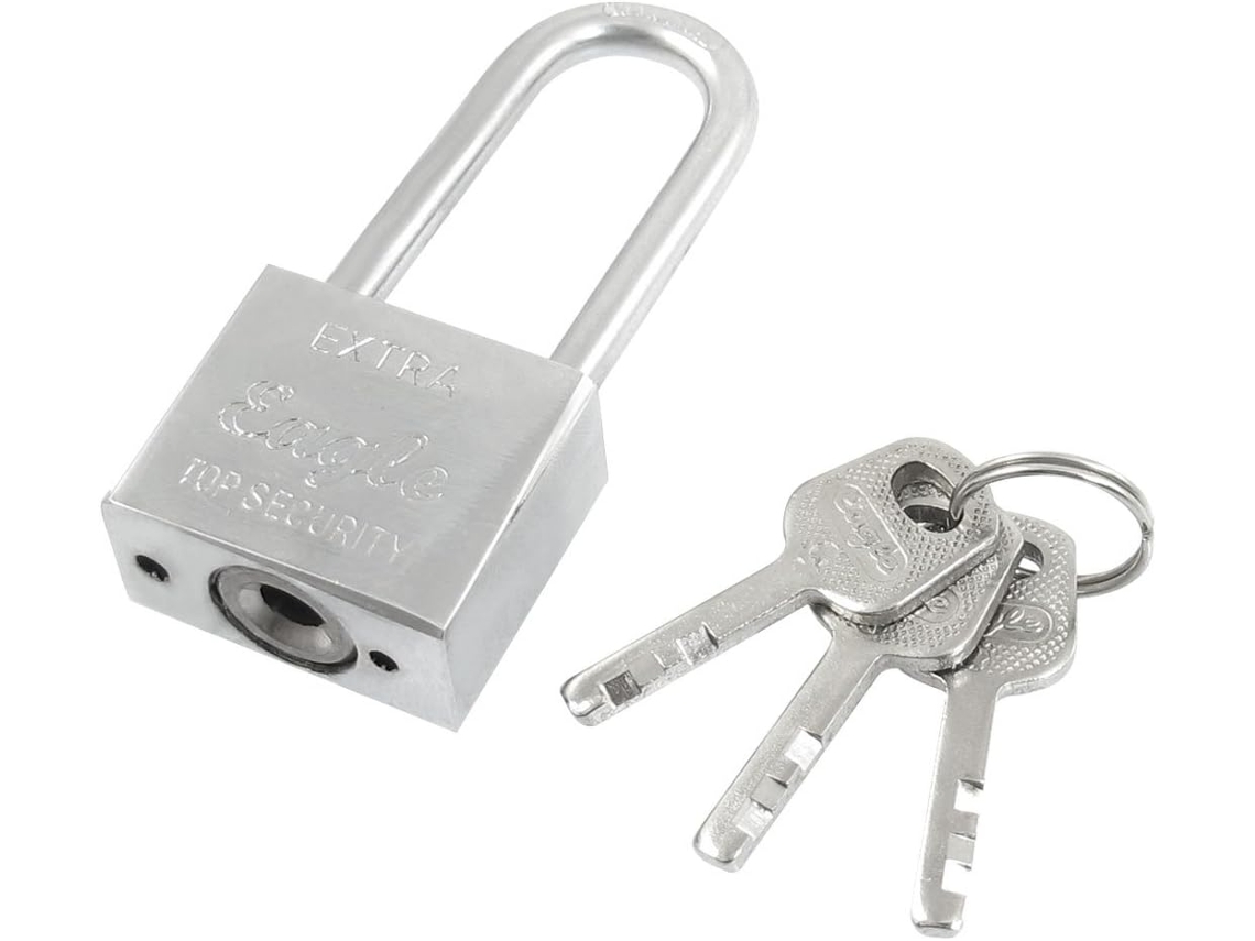 Cadeado de Segurança com Haste Metálica de 30 Mm de Largura e 3 Chaves. CHABERLU (2,8'')