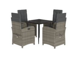 Garden Dining Set, Garden Dining Sets Vidaxl Cinzeto Rattan / Vime (80 Cm Table Length)