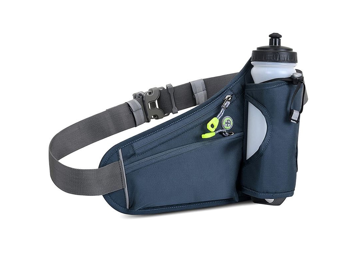 Bolsa De Cintura Impermeável Para Correr Com Portabebidas E Cintas Refletivas Cinza
