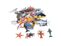 Primerox 48 Peças Brinquedos Animais Marinhos Plásticos Seguros Educativos Miniatura para 4 6 Anos