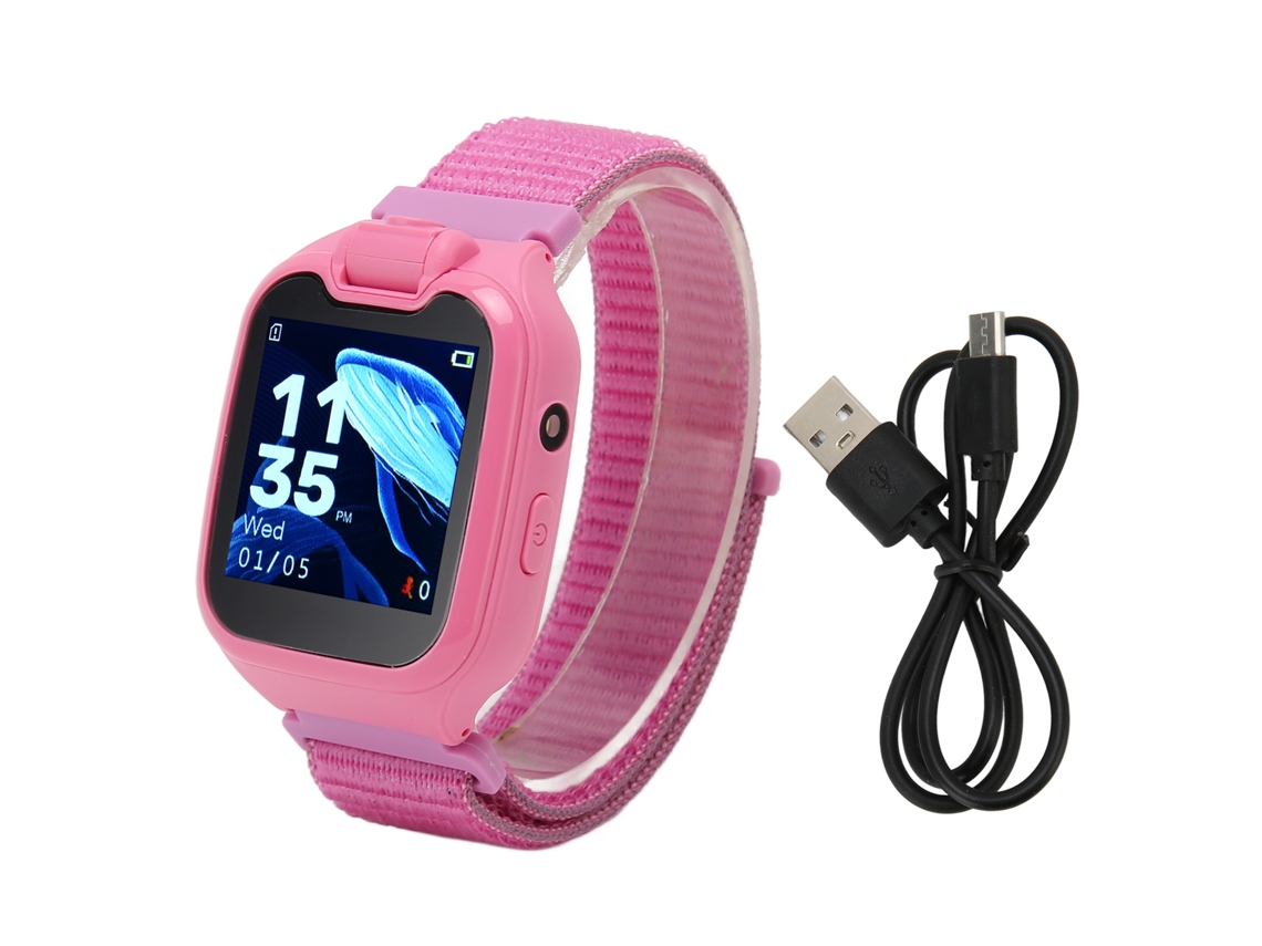 Mali relógio Inteligente para Crianças com Tela Touch 1.54 Polegadas Ips Hd, Chamadas 2g, Sos, Câmera e Jogo Rosa