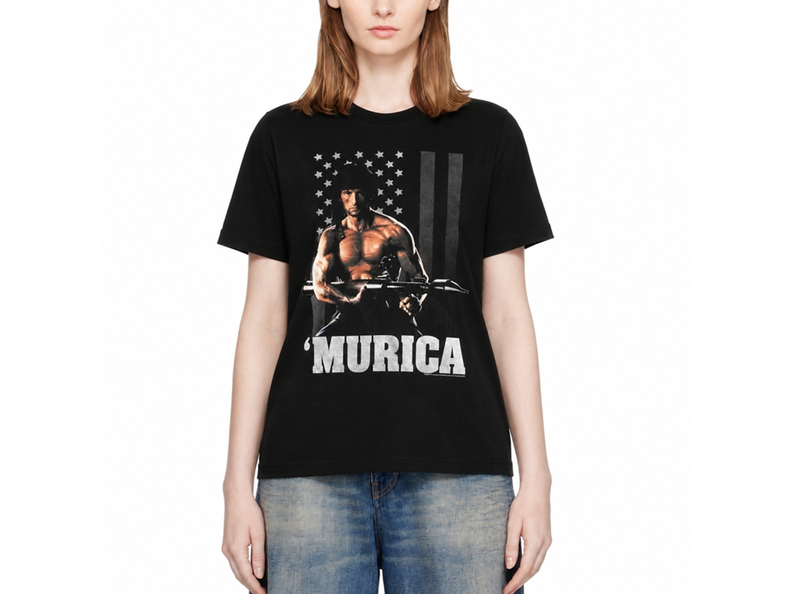 Rockinstone Rambo Movie Freedom Black Adult T-shirt Size:xxxl