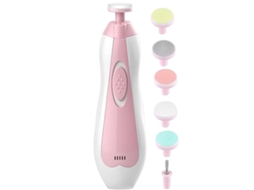 Conjunto De Manicure Elétrica Rotativa Para Bebê Com Led E 6 Pontas