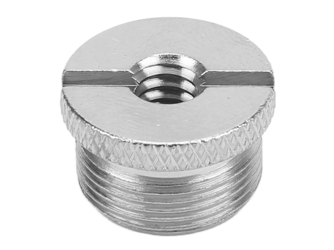 Adaptador De Parafuso De 1/4 Polegada Fêmea Para 5/8 Polegada Macho Com Tratamento Anodizado Microfone Durável Prata