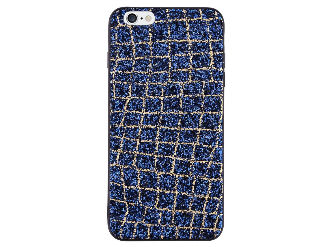 Capa de Telefone Apple 6 Plus azul com paillettes EOOCOO anti impacto