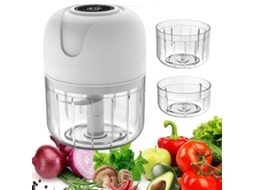 Mini Processador De Alimentos Elétrico Com Carregamento Usb, Mini Elétrico Branco