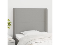 Vidaxl Cabeceira De Cama C/ Abas Tecido 93x16x118/128cm Cinzento-claro