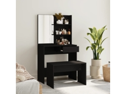 Vidaxl Conjunto De Toucador 74,5x40x141 Cm Preto