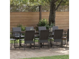 Vidaxl Conjunto De Jantar Para Jardim 11 Unid. Preto Aço