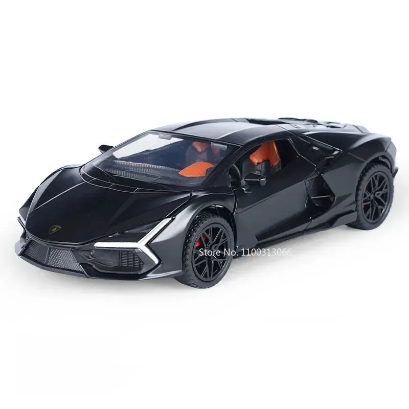 (revuelto Black) Escala 1:32 - Miniatura De Carro - Metal Fundido - Música E Luzes - Portas Que Abrem
