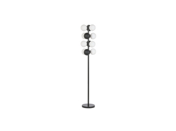Luminária de Chão com Bolas de Cristal Metálicas Pretas, 28x28x155cm ALEXANDRA HOUSE LIVING