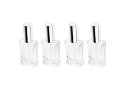 MEOIRUERY Acompanhante Elegante Para Perfumes, Frasco De Vidro Transparente Portátil Com Tampa Spray Prateada, Vidro De Alta Qualidade Que Garante A Ausência De