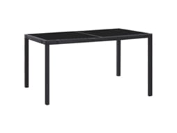 7 Pcs Conjunto de Jantar para Exterior Vime Pe Preto MAISON EXCLUSIVE